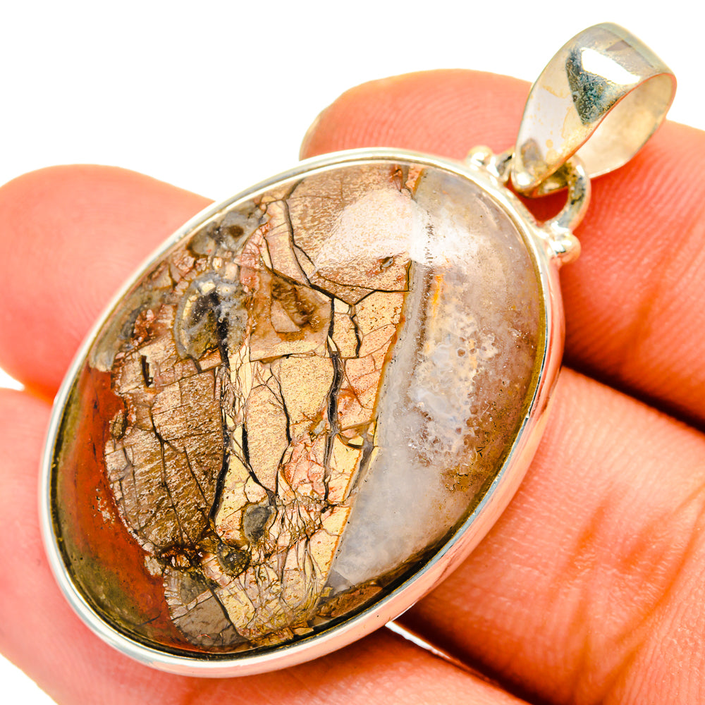 Mushroom Rhyolite Pendants handcrafted by Anasilvercos - PD10038