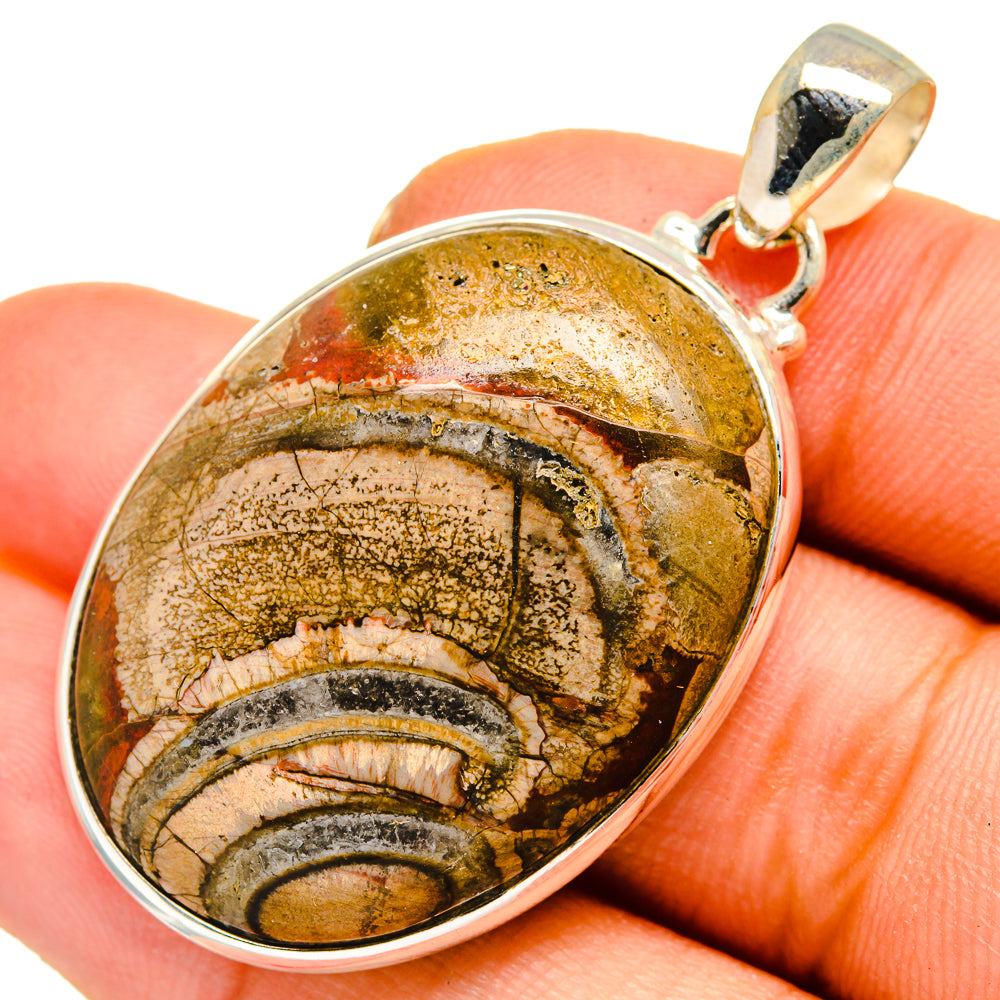 Mushroom Rhyolite Pendants handcrafted by Anasilvercos - PD10039