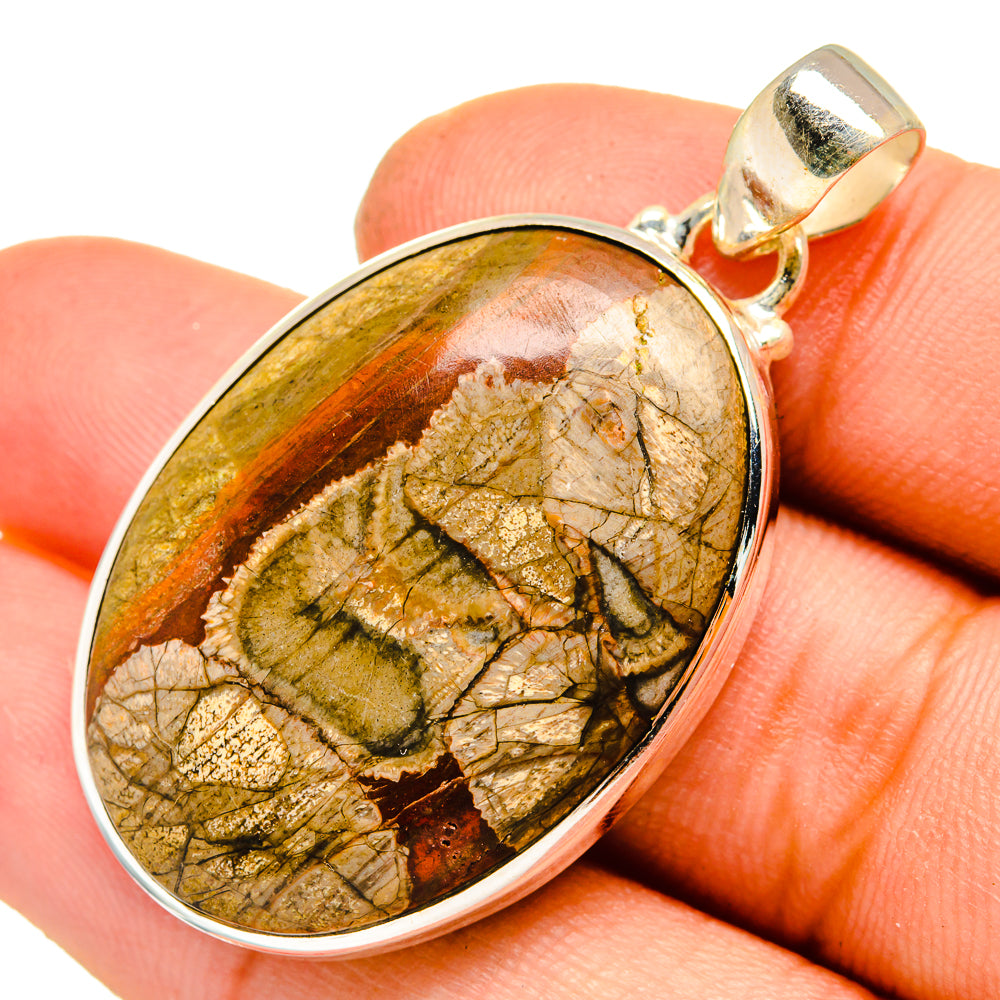Mushroom Rhyolite Pendants handcrafted by Anasilvercos - PD10041