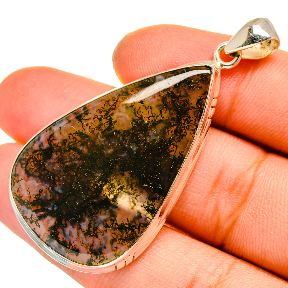 Green Moss Agate Pendants handcrafted by Anasilvercos - PD10048