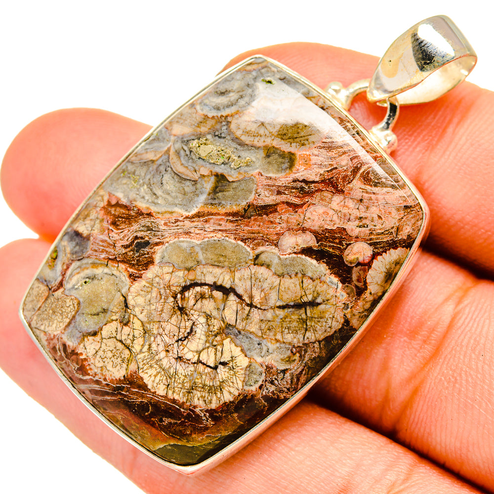Mushroom Rhyolite Pendants handcrafted by Anasilvercos - PD10052
