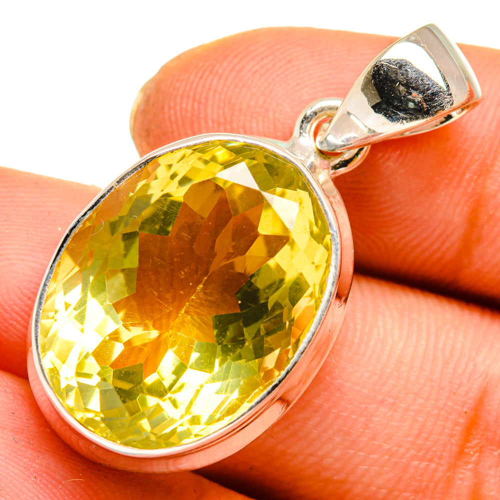 Lemon Quartz Pendants handcrafted by Anasilvercos - PD10058