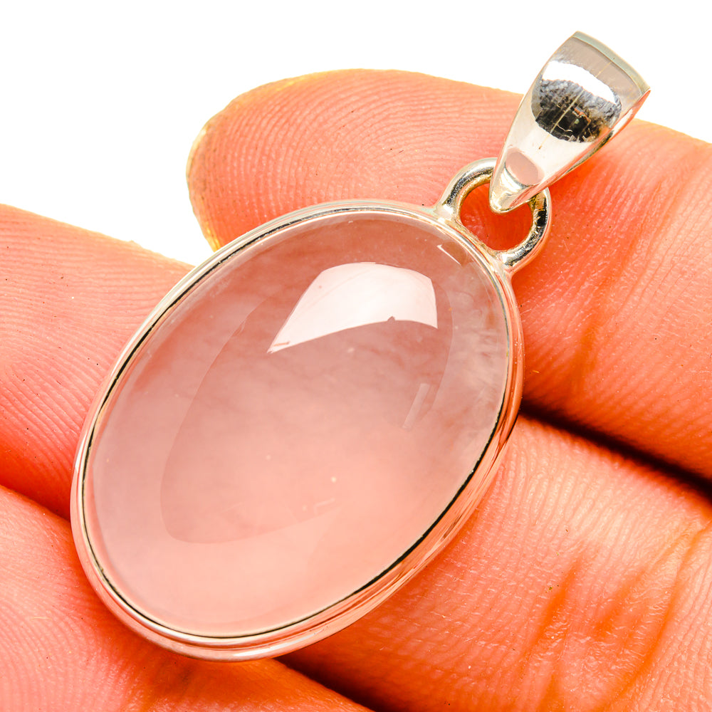 Rose Quartz Pendants handcrafted by Anasilvercos - PD10063