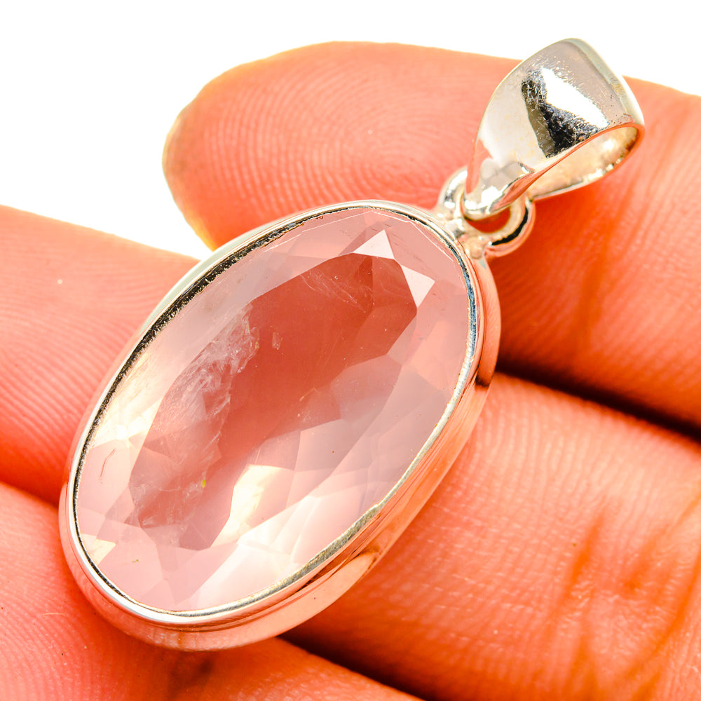 Rose Quartz Pendants handcrafted by Anasilvercos - PD10064