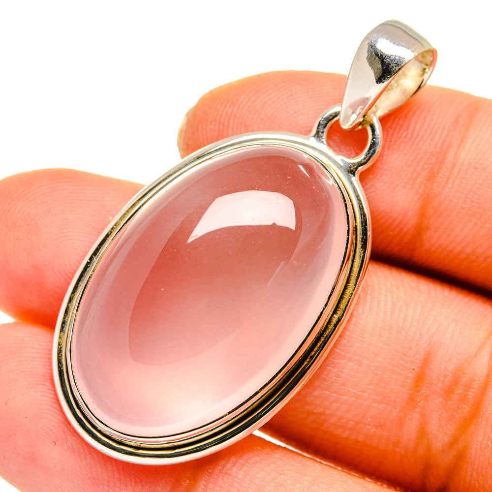 Rose Quartz Pendants handcrafted by Anasilvercos - PD10065