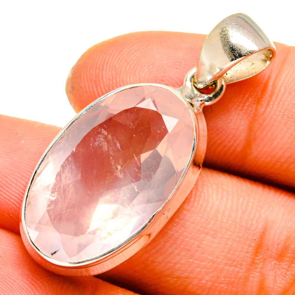Rose Quartz Pendants handcrafted by Anasilvercos - PD10067