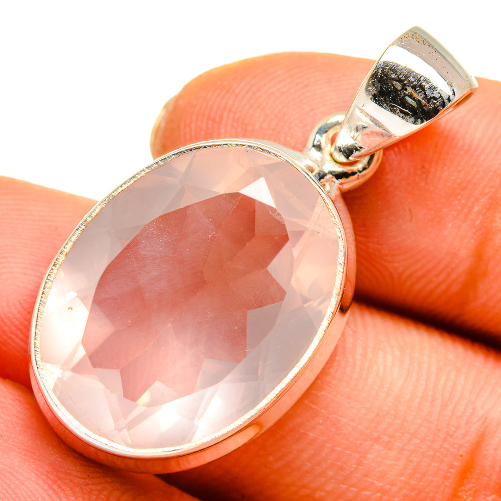 Rose Quartz Pendants handcrafted by Anasilvercos - PD10068