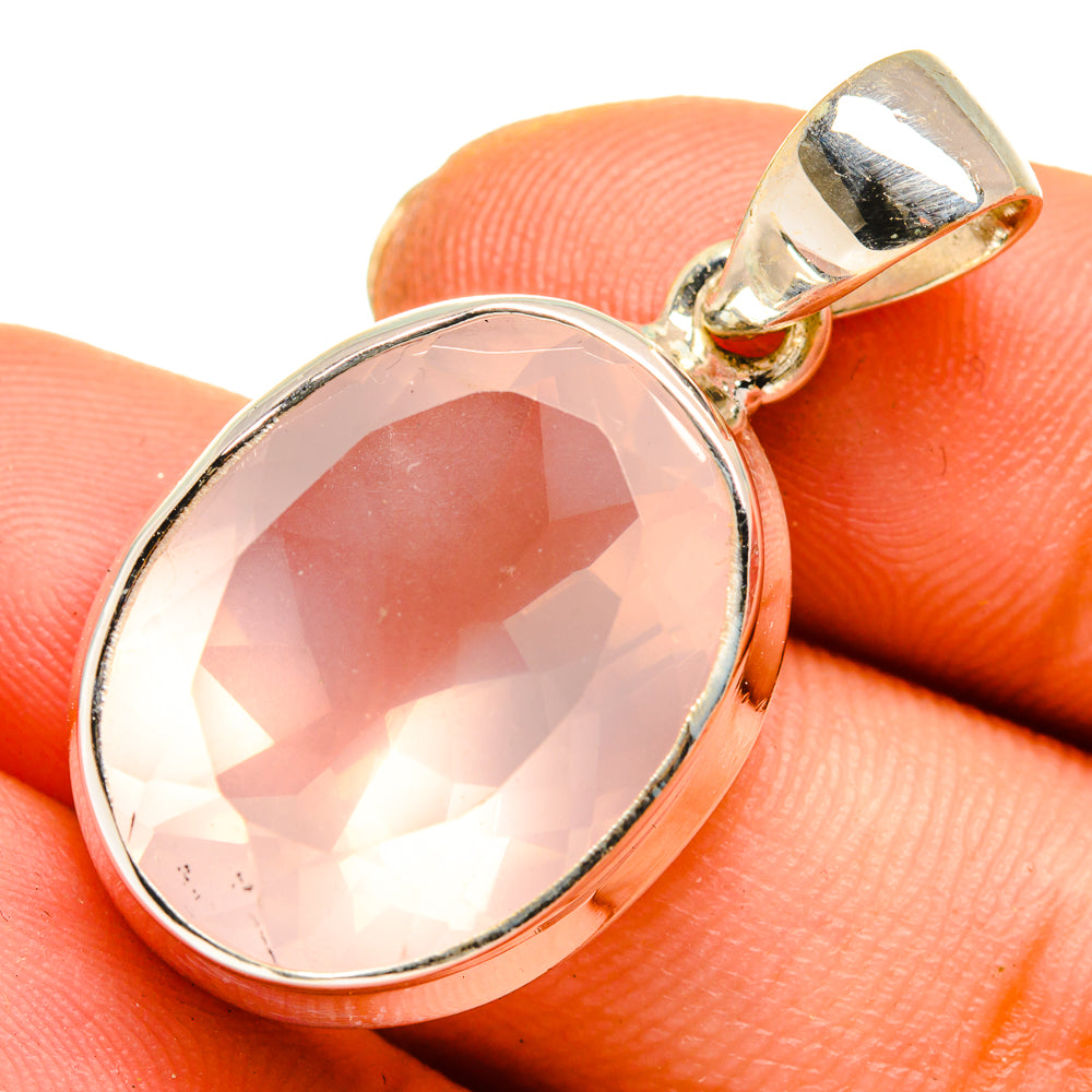 Rose Quartz Pendants handcrafted by Anasilvercos - PD10069