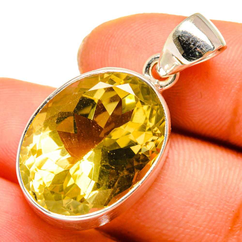 Lemon Quartz Pendants handcrafted by Anasilvercos - PD10071
