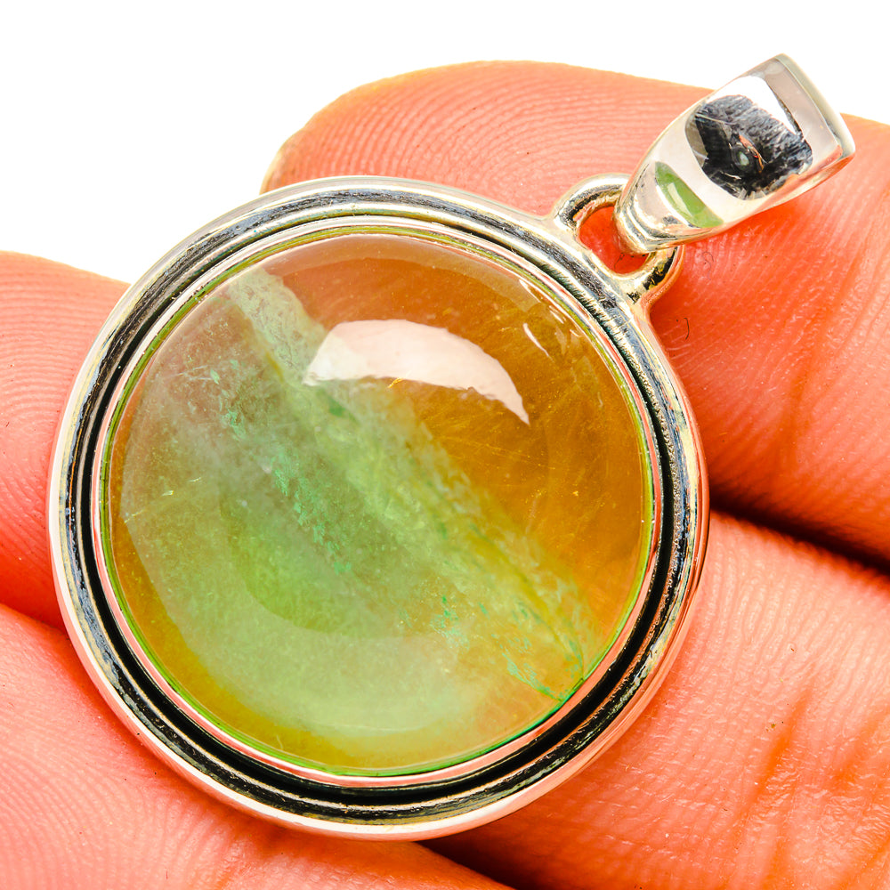 Green Fluorite Pendants handcrafted by Anasilvercos - PD10072