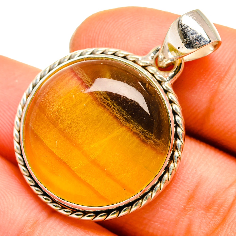 Green Fluorite Pendants handcrafted by Anasilvercos - PD10083