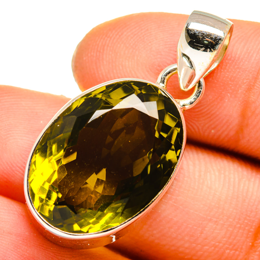 Olive Quartz Pendants handcrafted by Anasilvercos - PD10100