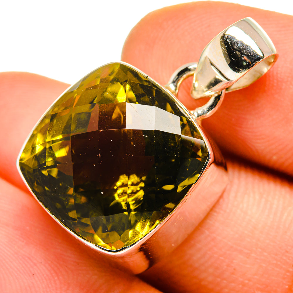 Olive Quartz Pendants handcrafted by Anasilvercos - PD10104