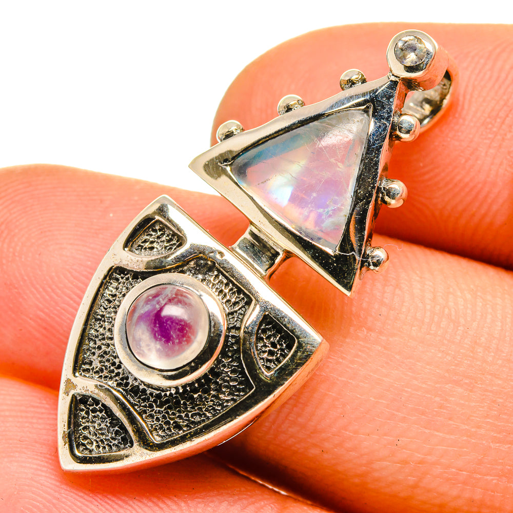 Rainbow Moonstone Pendants handcrafted by Anasilvercos - PD10111