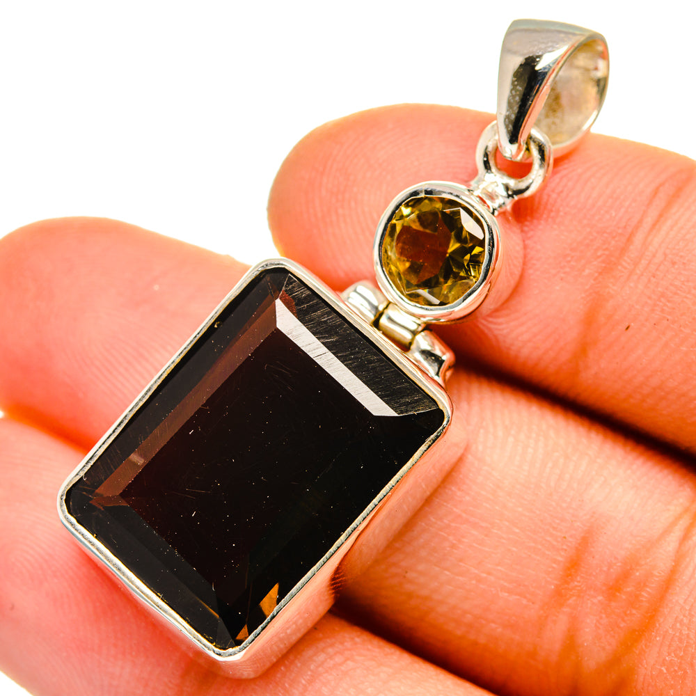 Smoky Quartz Pendants handcrafted by Anasilvercos - PD10115