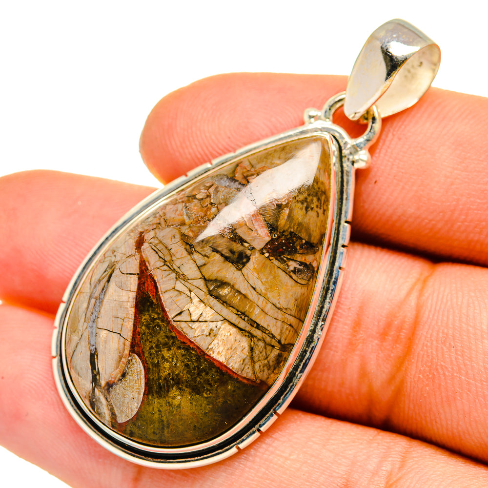 Mushroom Rhyolite Pendants handcrafted by Anasilvercos - PD10129
