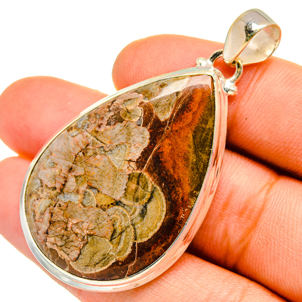 Mushroom Rhyolite Pendants handcrafted by Anasilvercos - PD10130