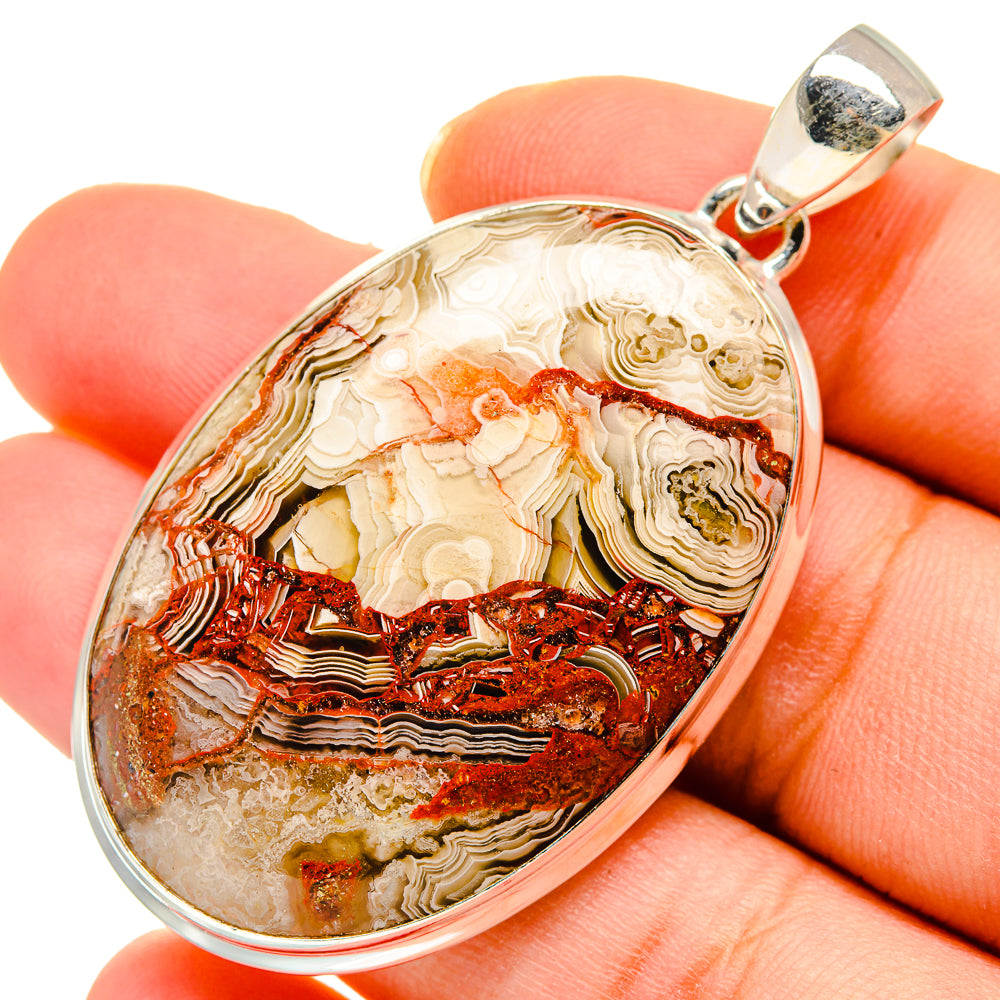 Crazy Lace Agate Pendants handcrafted by Anasilvercos - PD10134