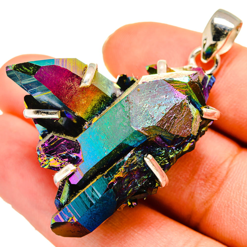 Titanium Sunshine Druzy Pendants handcrafted by Anasilvercos - PD10155