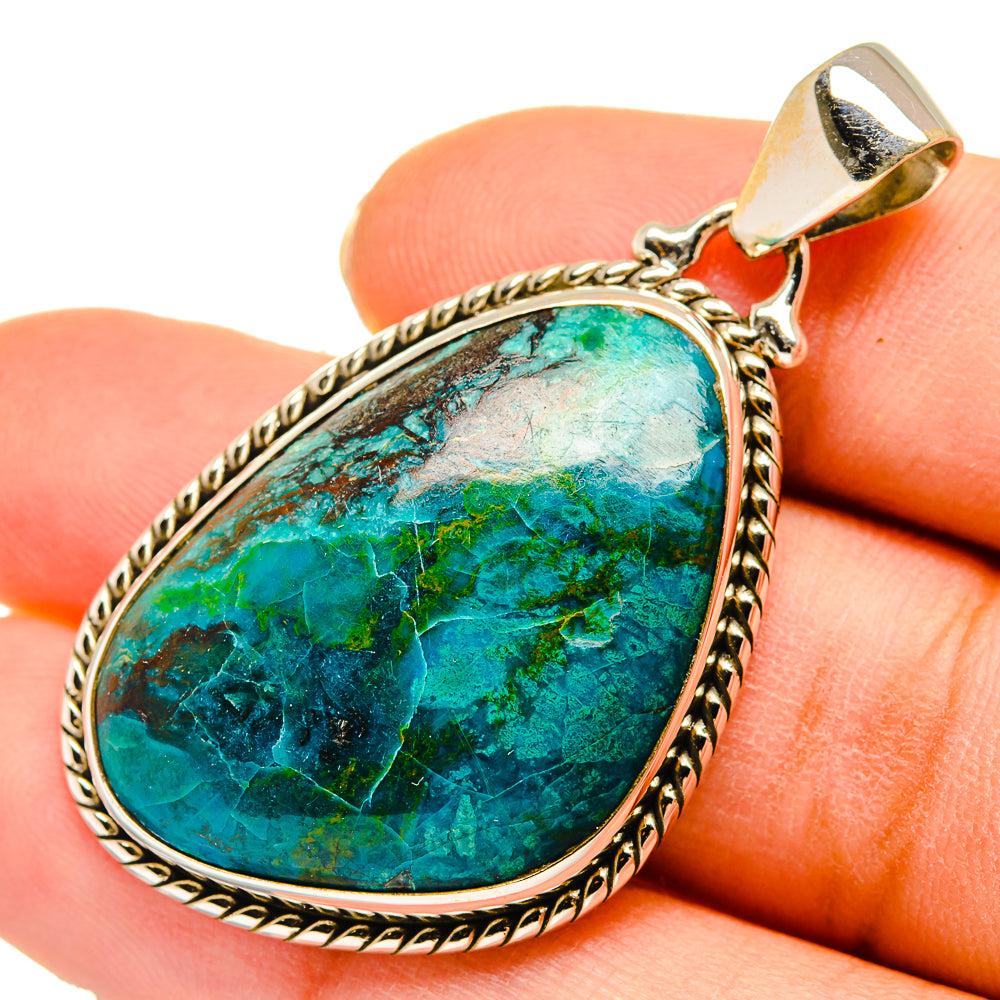 Chrysocolla Pendants handcrafted by Anasilvercos - PD10167