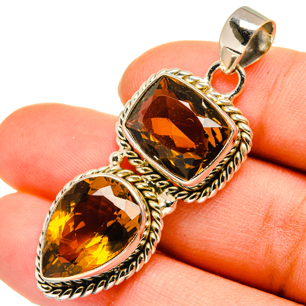 Mandarin Citrine Pendants handcrafted by Anasilvercos - PD10172