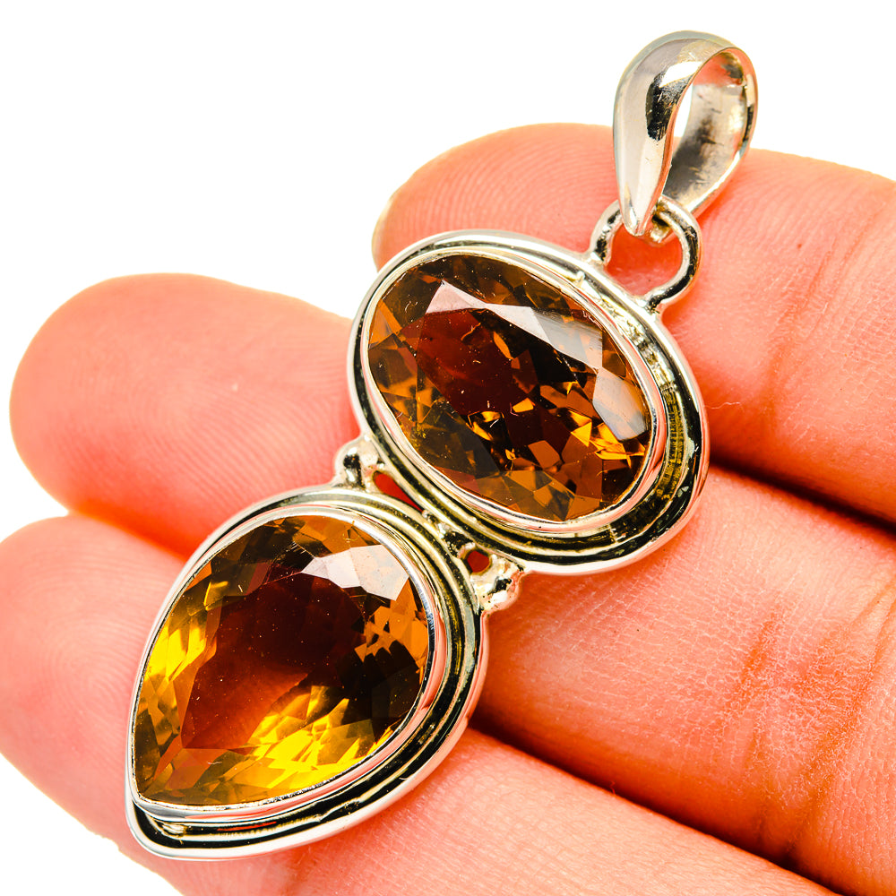 Mandarin Citrine Pendants handcrafted by Anasilvercos - PD10173