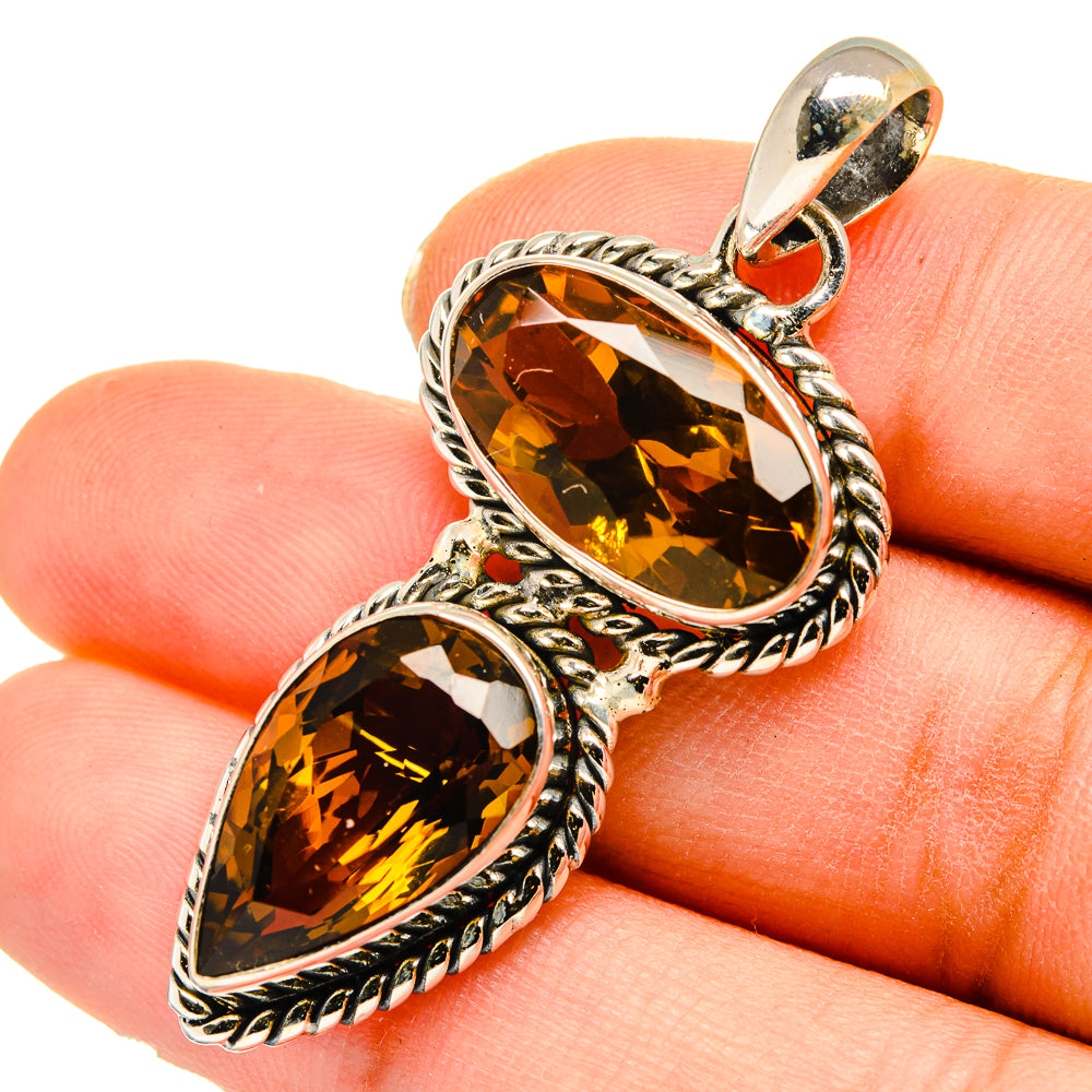 Mandarin Citrine Pendants handcrafted by Anasilvercos - PD10174