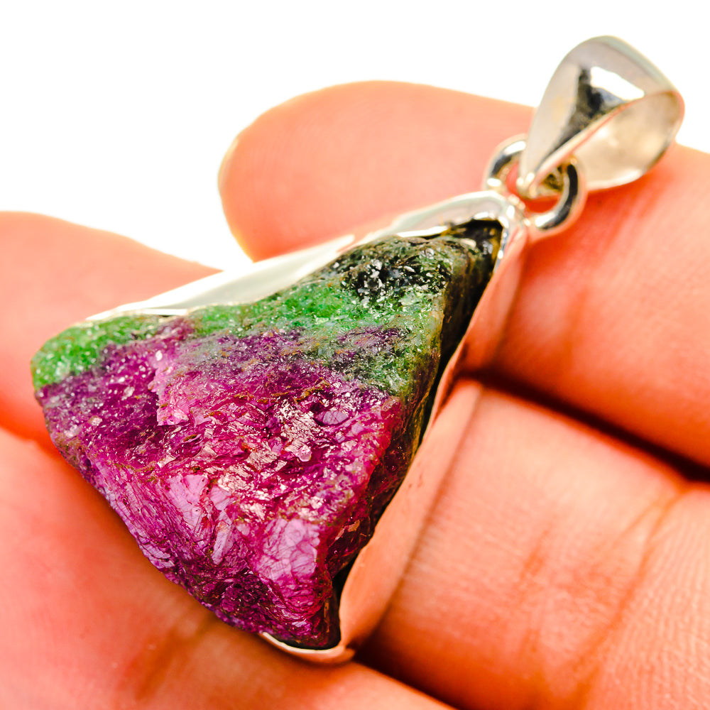 Ruby Zoisite Pendants handcrafted by Anasilvercos - PD10177