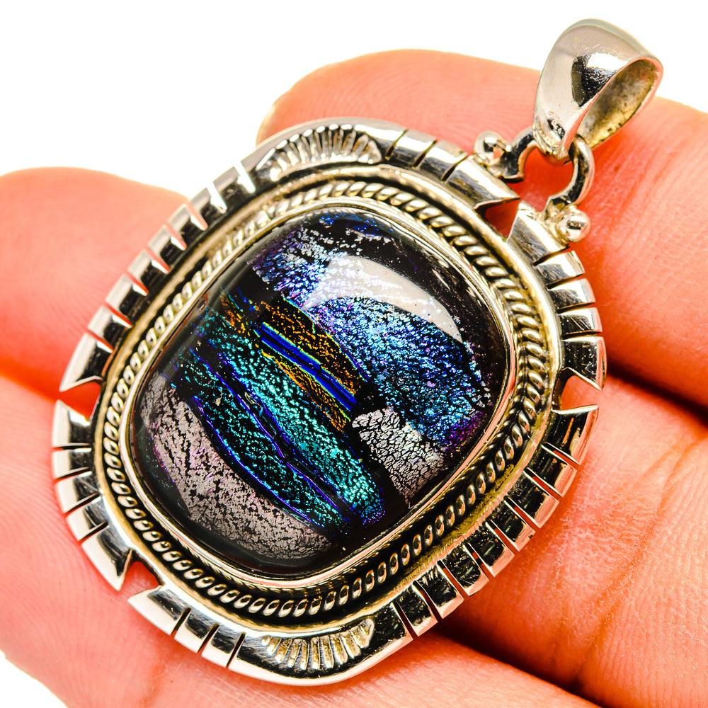 Dichroic Glass Pendants handcrafted by Anasilvercos - PD10191