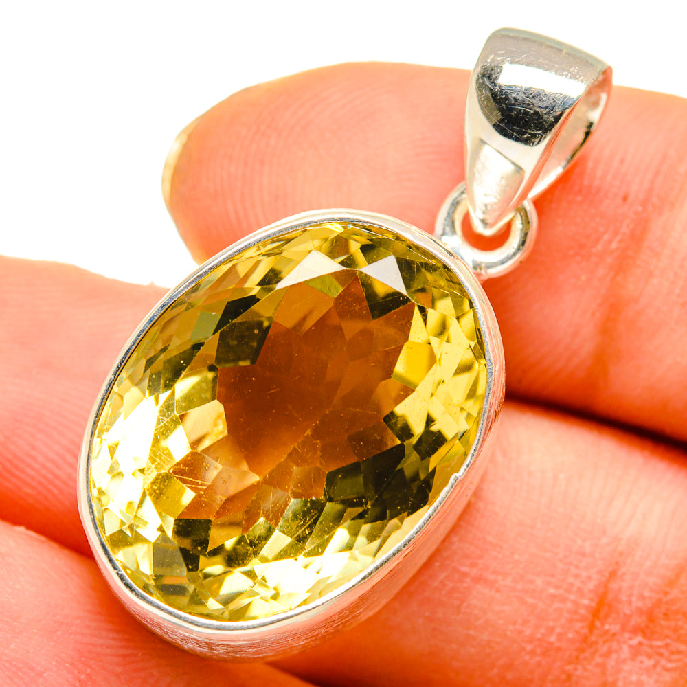 Lemon Quartz Pendants handcrafted by Anasilvercos - PD10196
