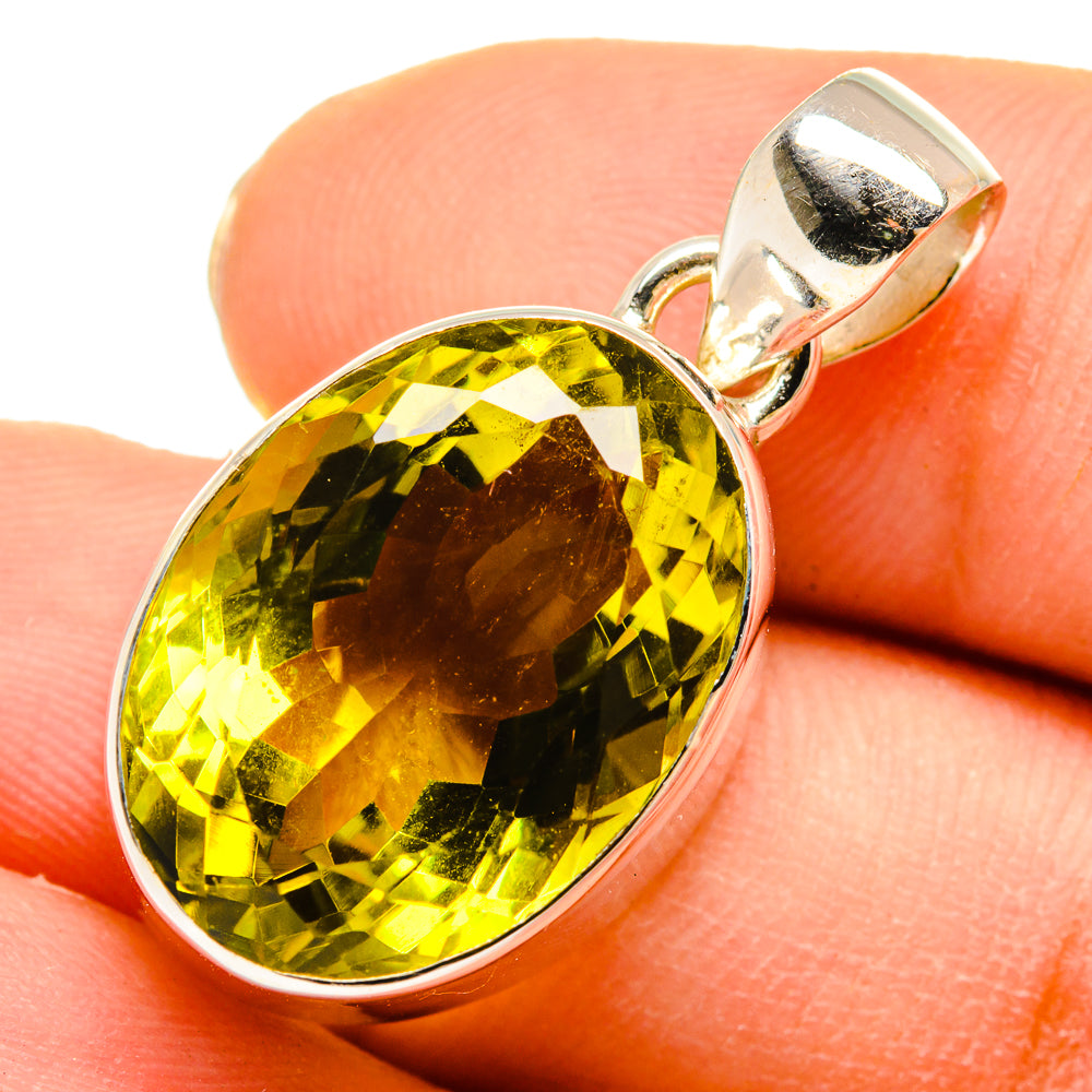 Olive Quartz Pendants handcrafted by Anasilvercos - PD10197