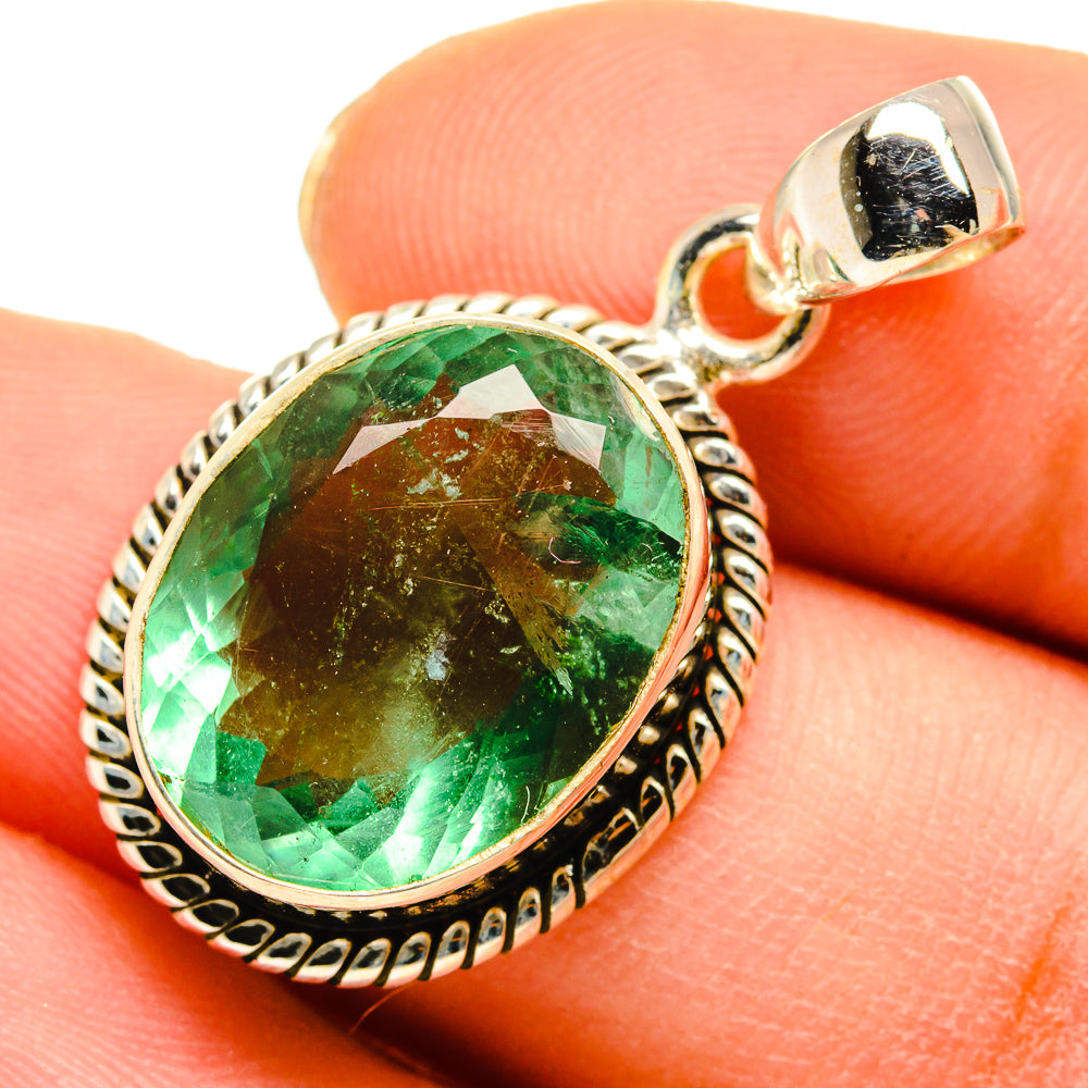 Green Fluorite Pendants handcrafted by Anasilvercos - PD10198