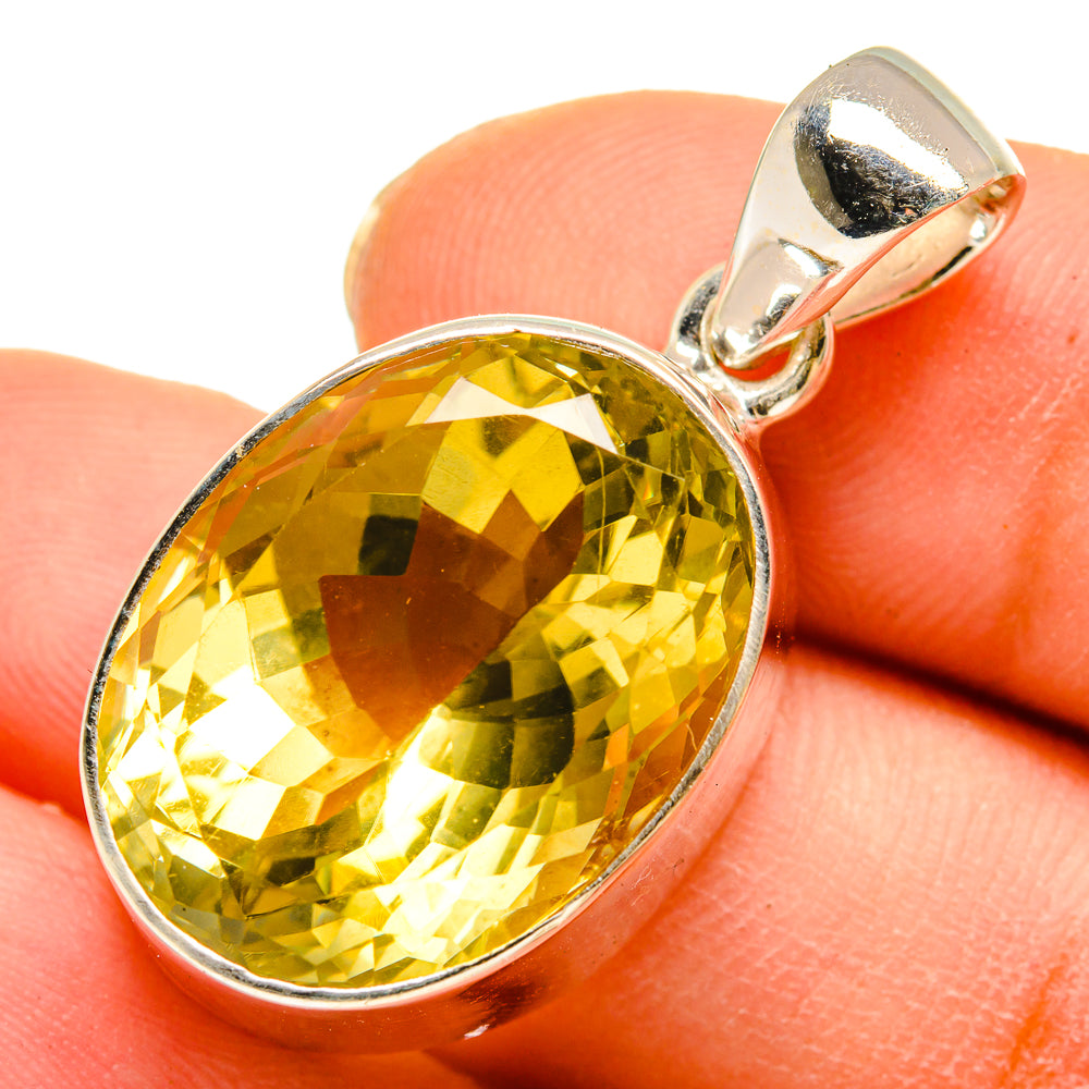 Lemon Quartz Pendants handcrafted by Anasilvercos - PD10206