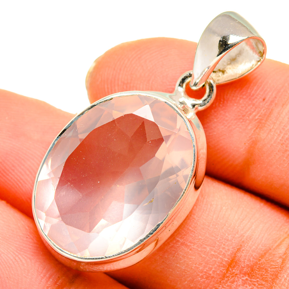 Rose Quartz Pendants handcrafted by Anasilvercos - PD10209