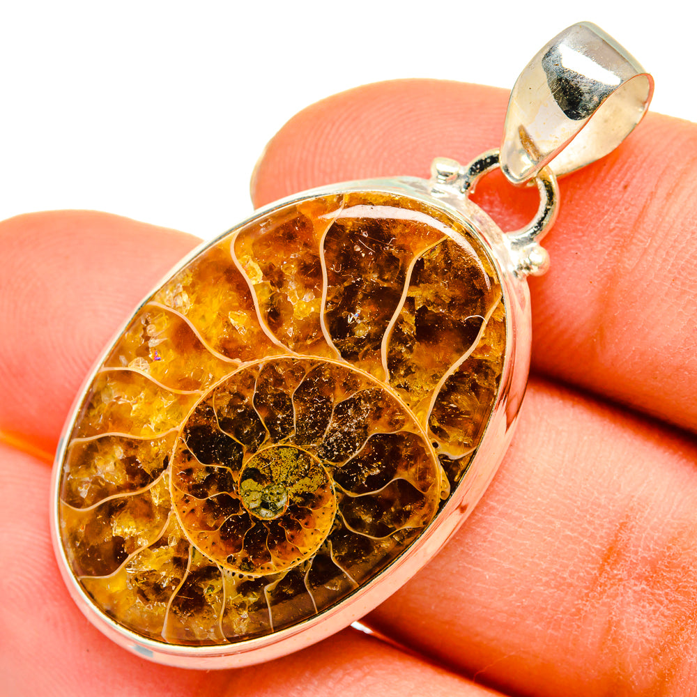 Ammonite Fossil Pendants handcrafted by Anasilvercos - PD10213