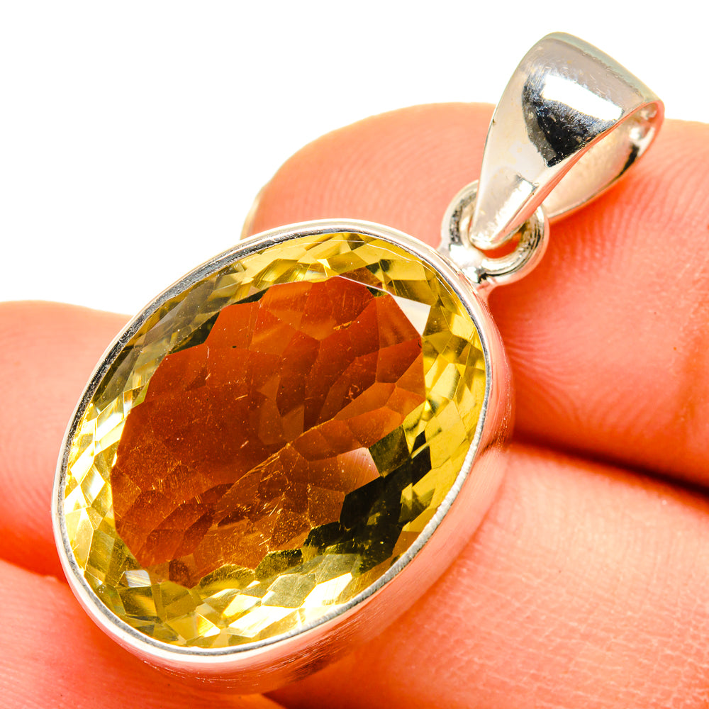 Lemon Quartz Pendants handcrafted by Anasilvercos - PD10224