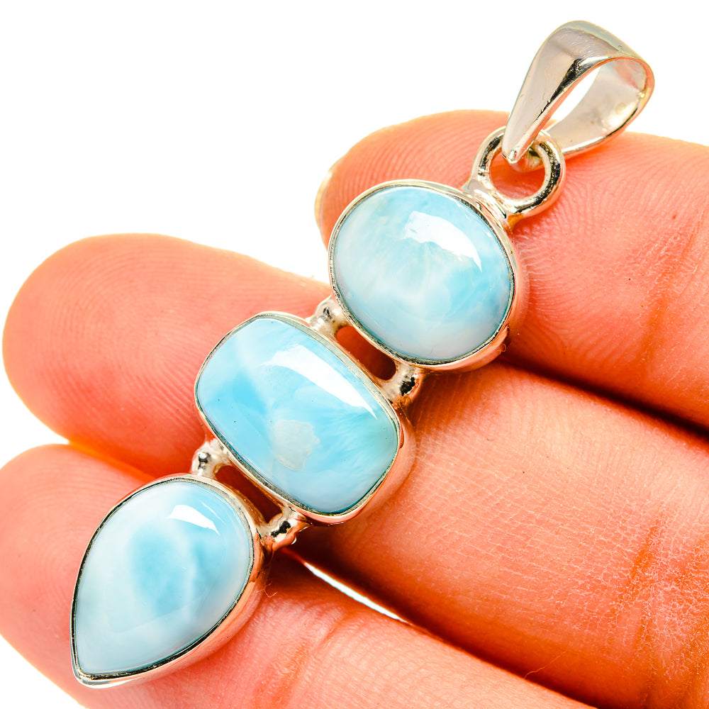 Larimar Pendants handcrafted by Anasilvercos - PD10226