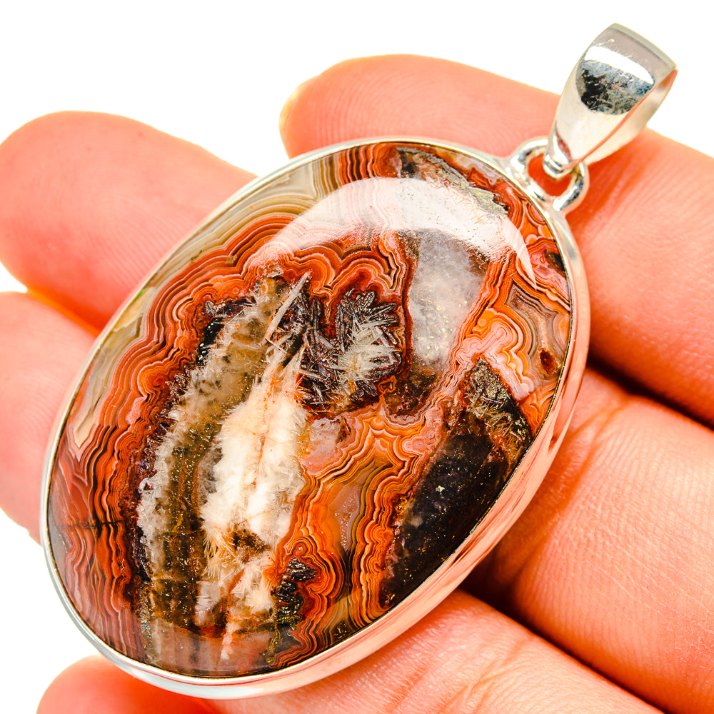 Crazy Lace Agate Pendants handcrafted by Anasilvercos - PD10236