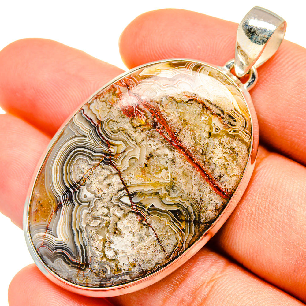 Laguna Lace Agate Pendants handcrafted by Anasilvercos - PD10243