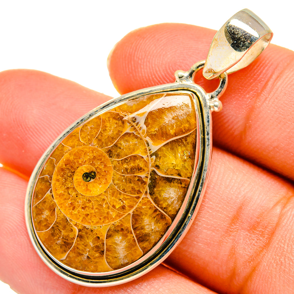 Ammonite Fossil Pendants handcrafted by Anasilvercos - PD10250