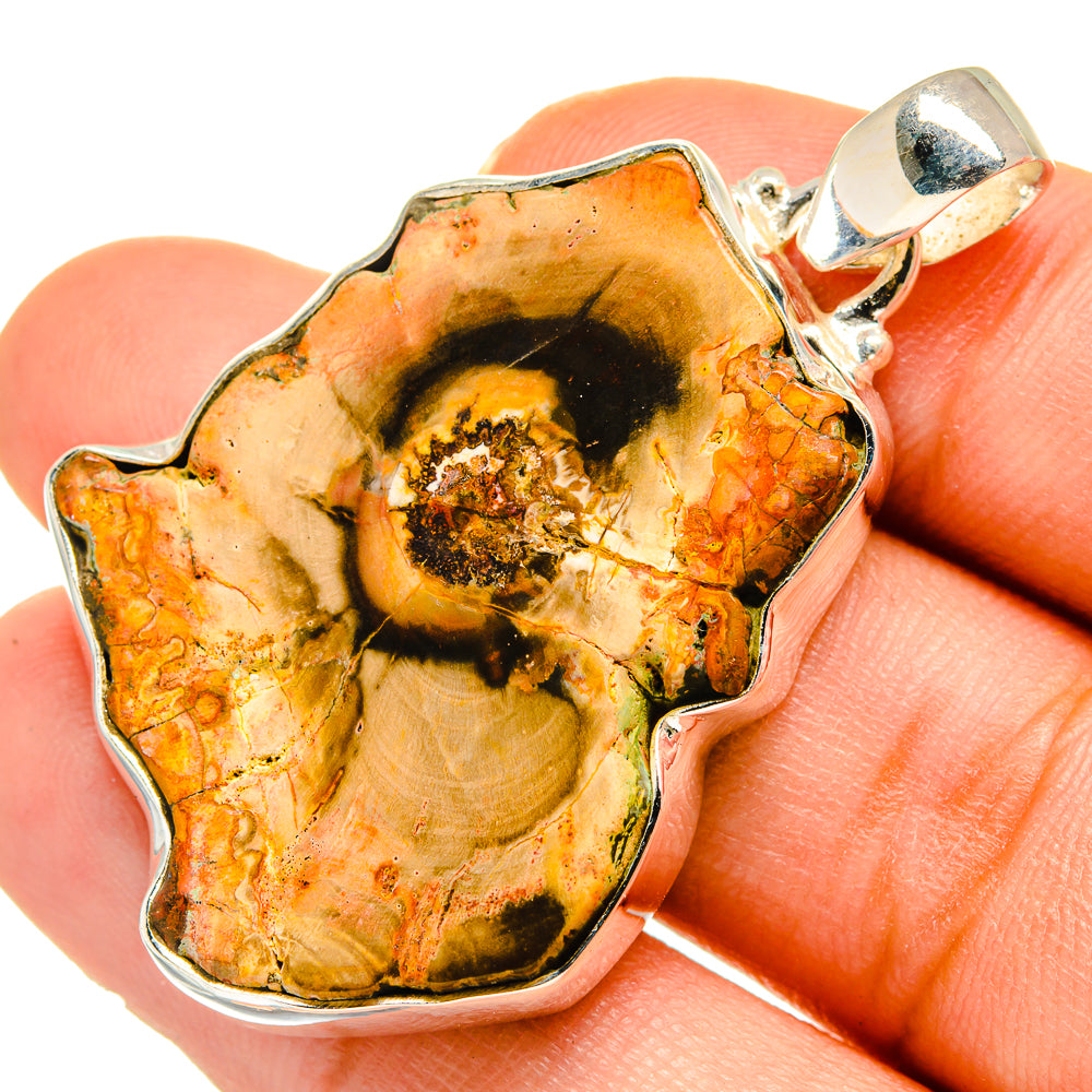 Petrified Wood Pendants handcrafted by Anasilvercos - PD10257