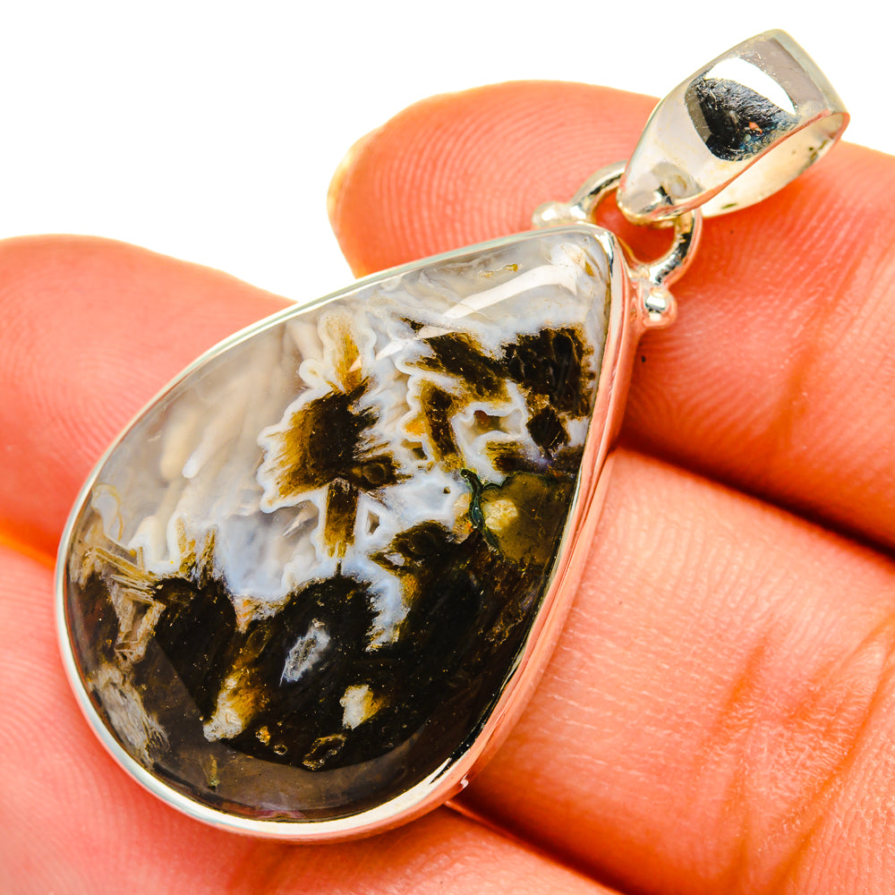 Plume Agate Pendants handcrafted by Anasilvercos - PD10258