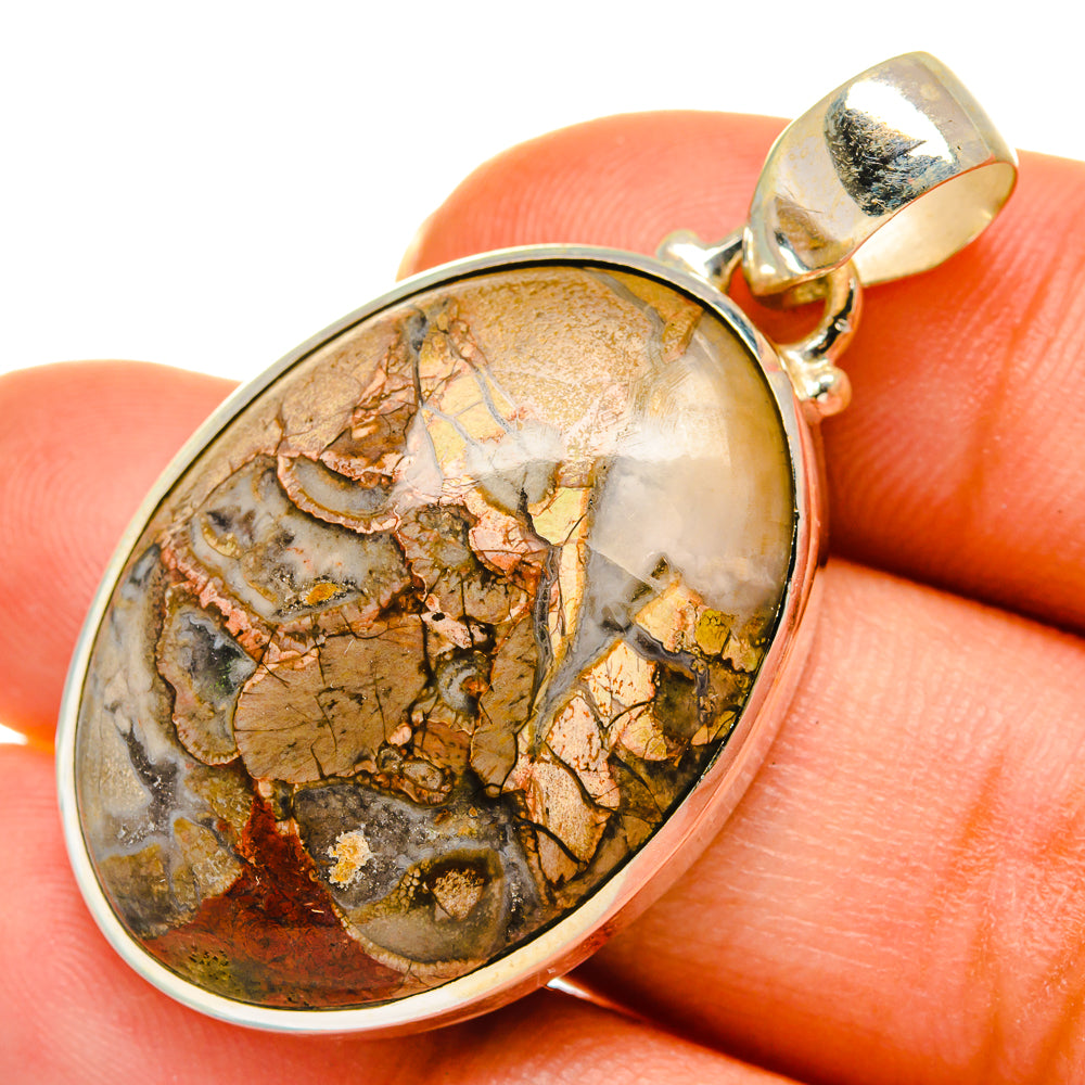 Mushroom Rhyolite Pendants handcrafted by Anasilvercos - PD10261