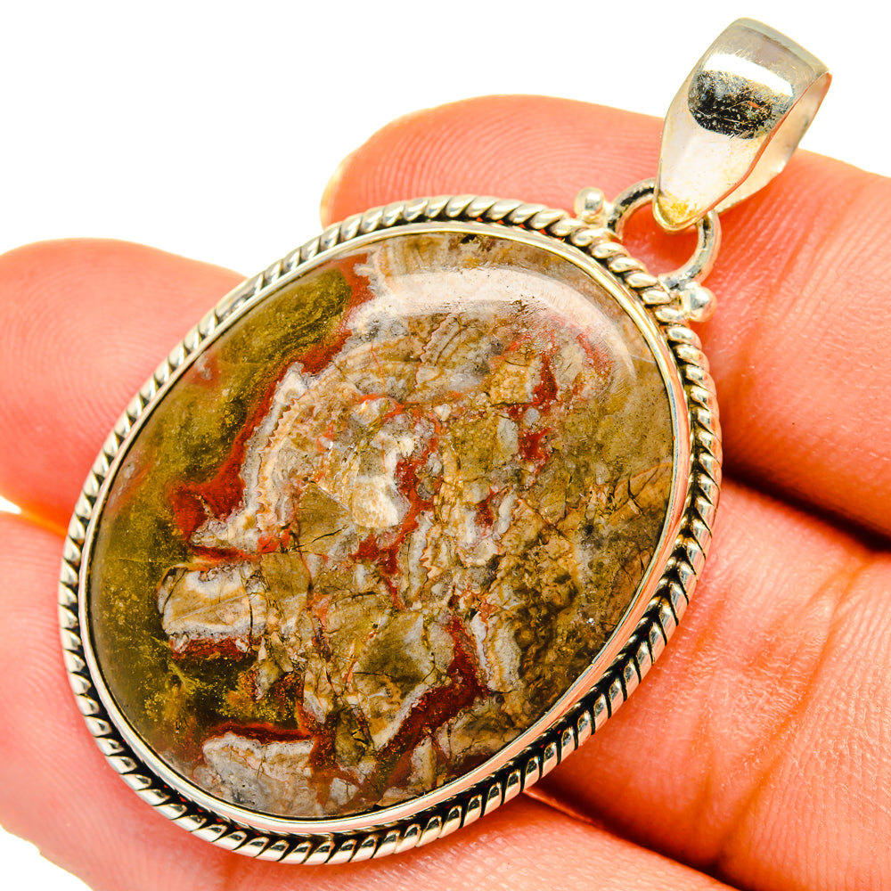 Mushroom Rhyolite Pendants handcrafted by Anasilvercos - PD10265