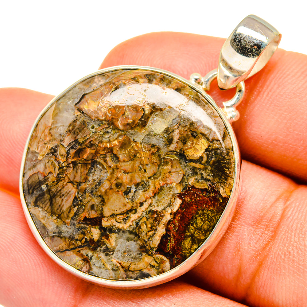 Mushroom Rhyolite Pendants handcrafted by Anasilvercos - PD10266