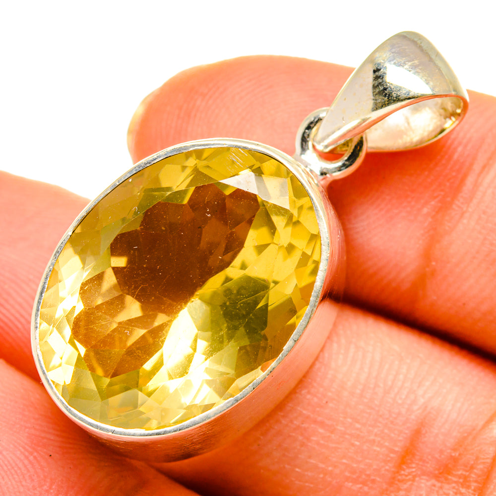 Lemon Quartz Pendants handcrafted by Anasilvercos - PD10274