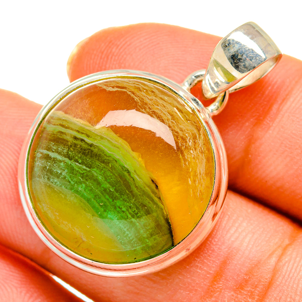 Green Fluorite Pendants handcrafted by Anasilvercos - PD10278
