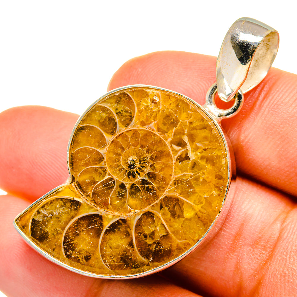 Ammonite Fossil Pendants handcrafted by Anasilvercos - PD10293