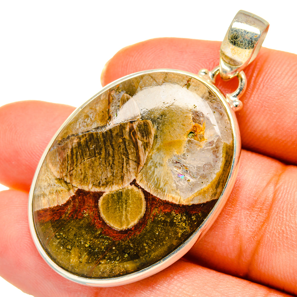 Mushroom Rhyolite Pendants handcrafted by Anasilvercos - PD10305