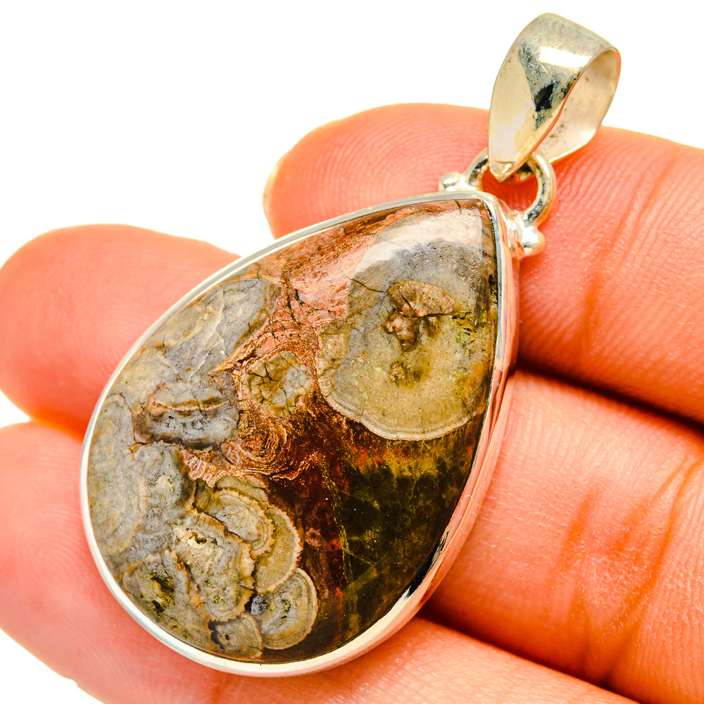 Mushroom Rhyolite Pendants handcrafted by Anasilvercos - PD10311